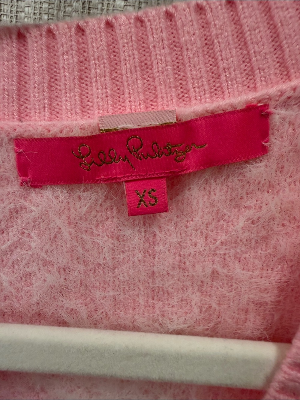 Lilly Pulitzer Pink Cardigan with White Heart Motif - Picture 3 of 3